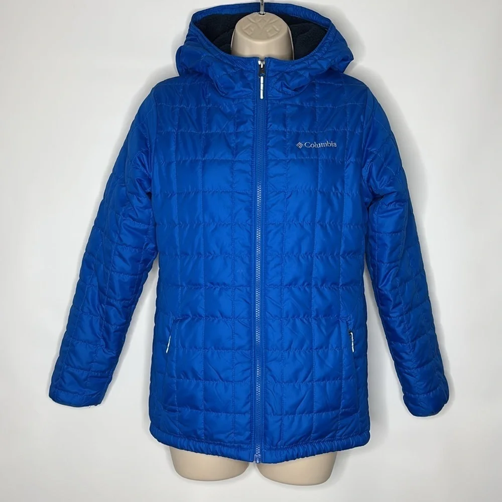 Columbia Dark Blue Fleece Lined Jacket, size large